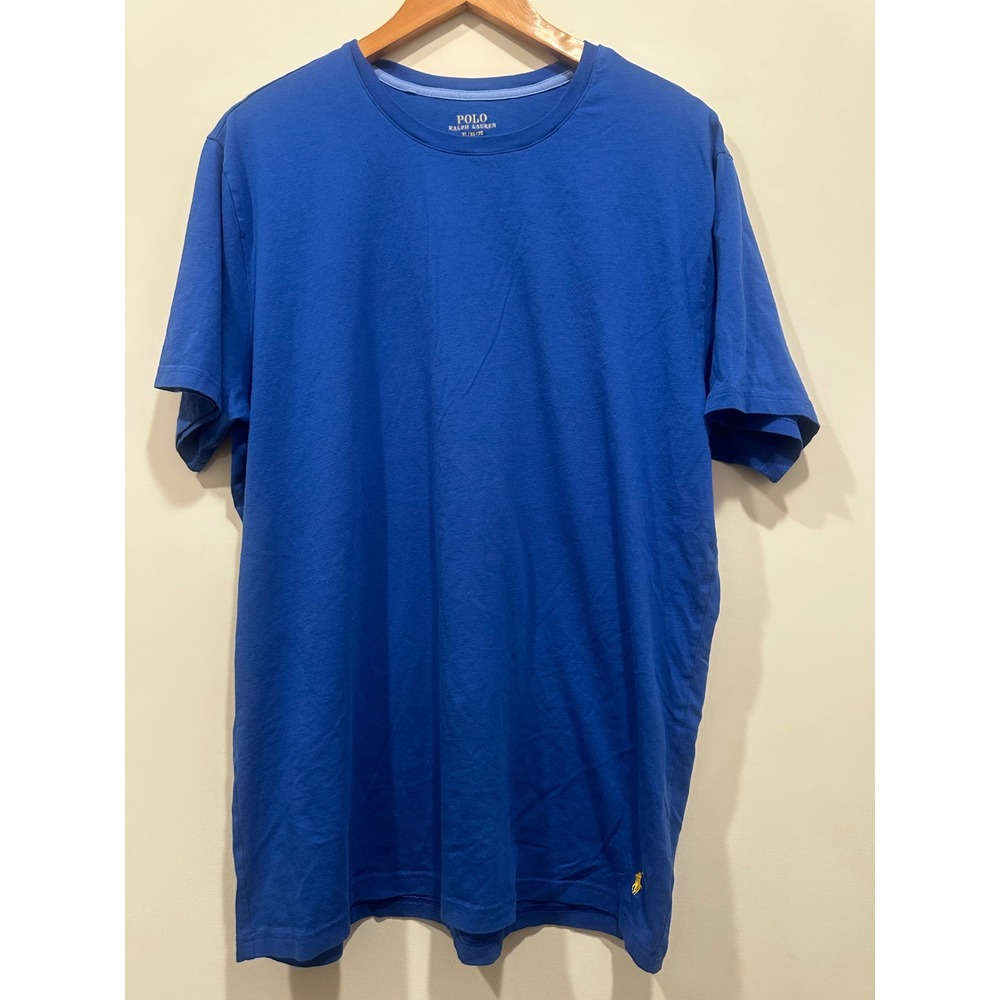 Polo Ralph Lauren Mens XL Blue Short Sleeve Cotton T-Shirt Yellow Pony Logo
